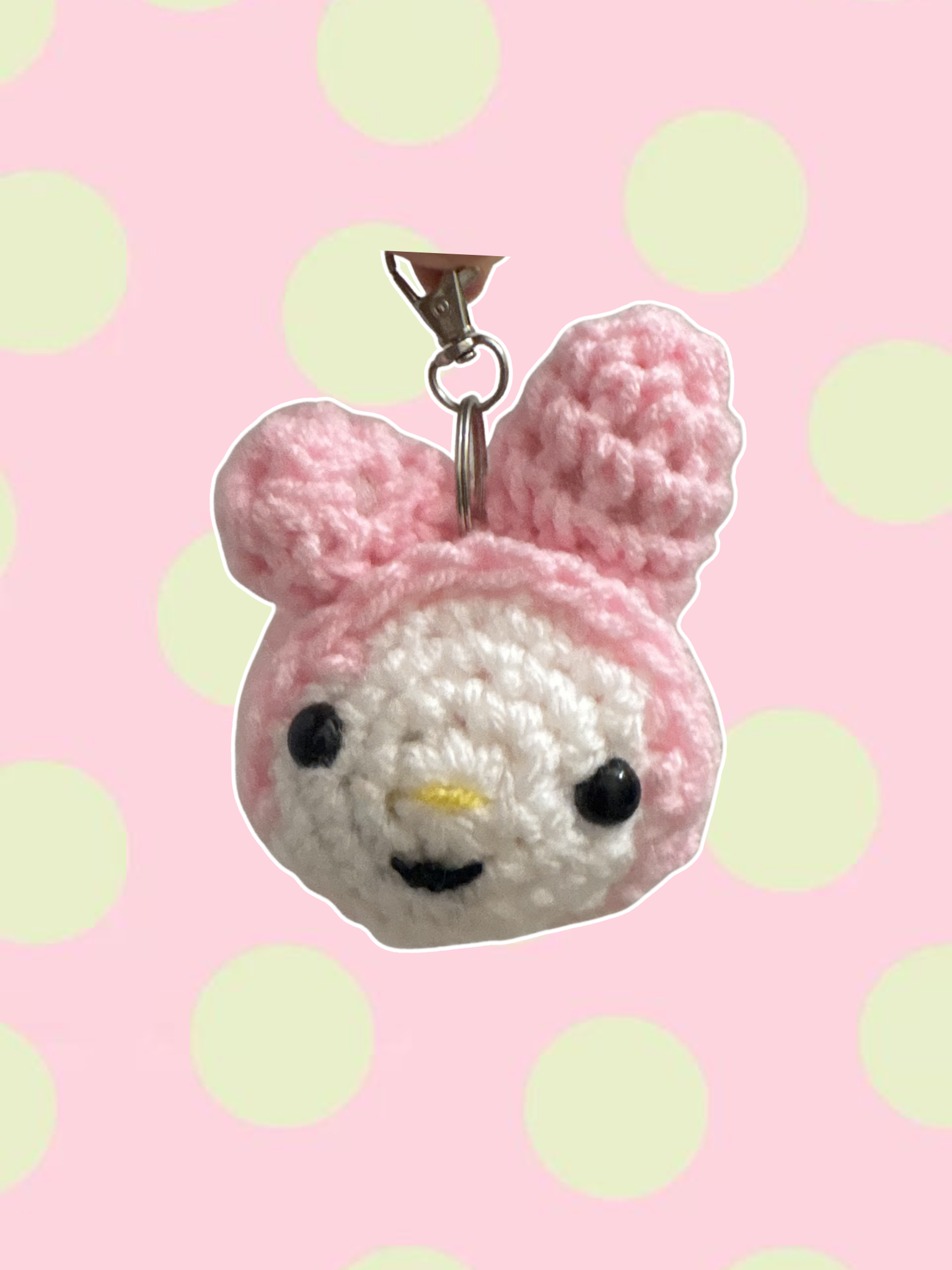 Baby pink my melody head keychain