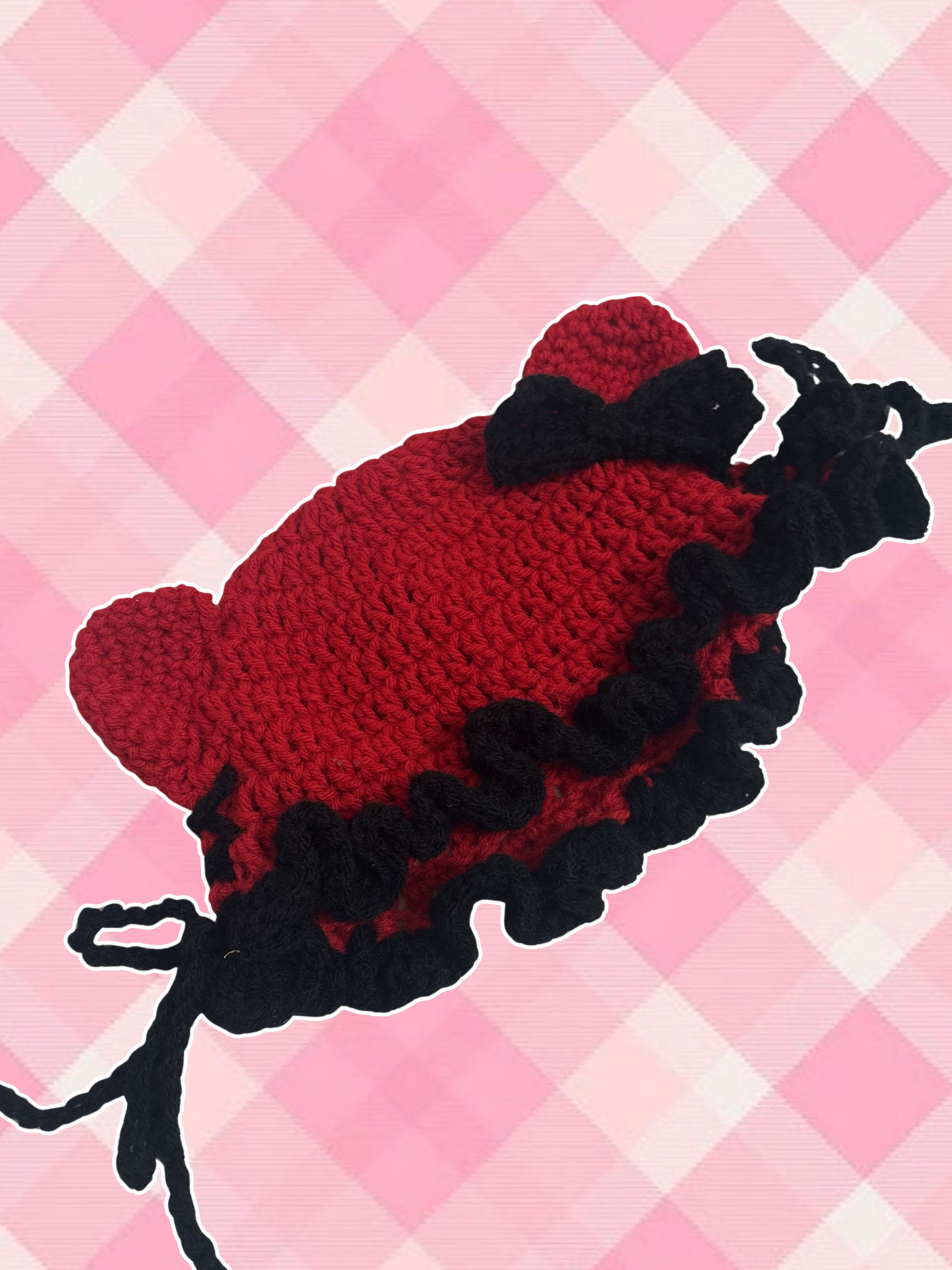 Red & Black Cat Ear Hat