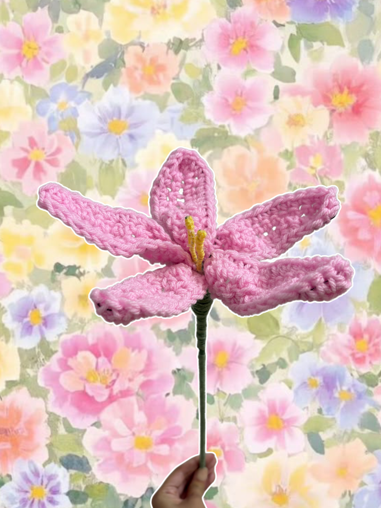 Pink style 1 lily single flower