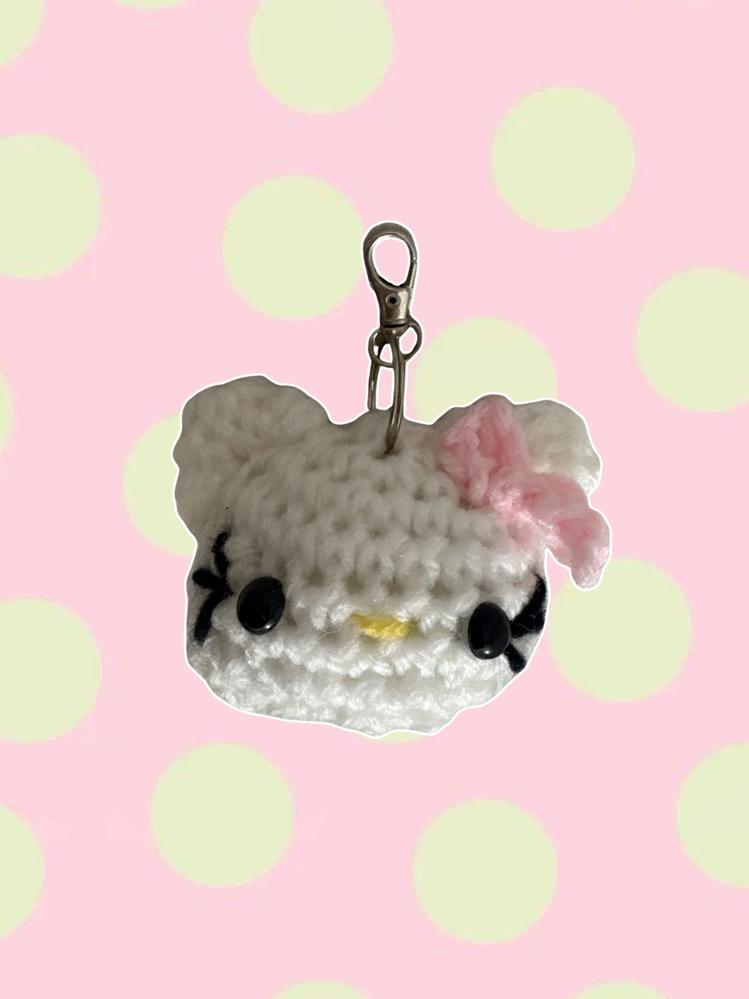 Light Pink Hello Kitty Head Keychain