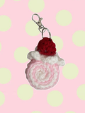 Baby pink Swiss roll keychain