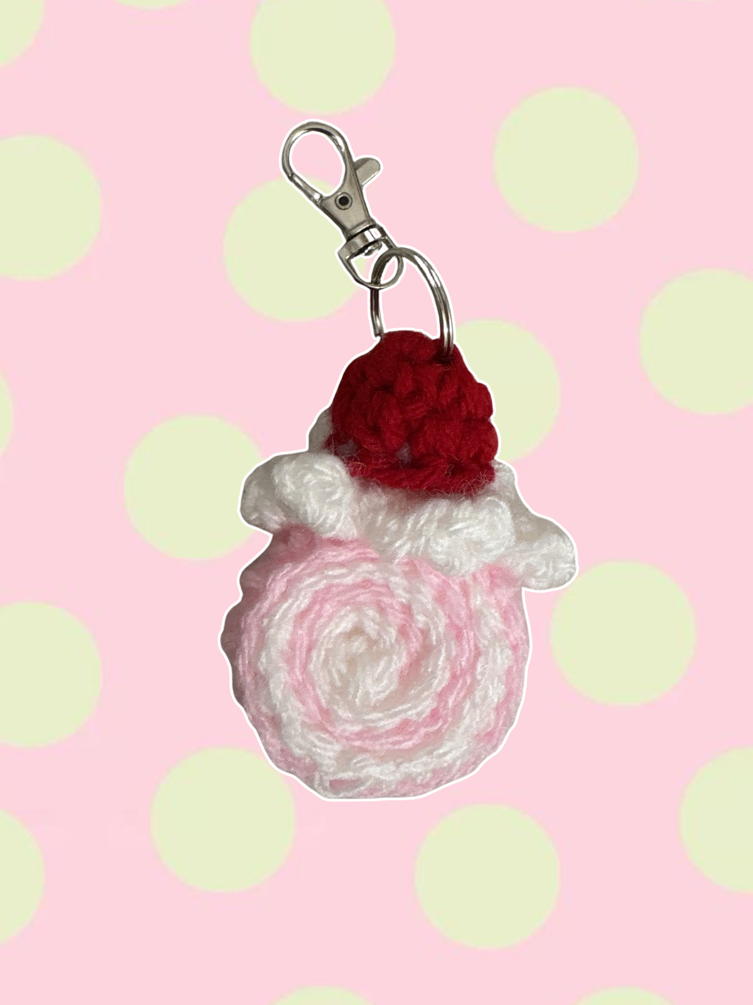 Baby pink Swiss roll keychain