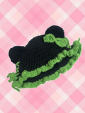 Black & Green Cat Ear Hat