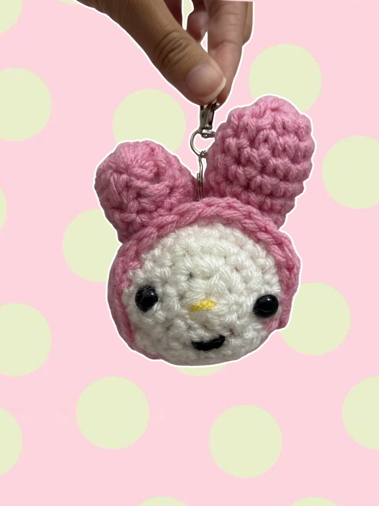 Perfect pink my melody head keychain